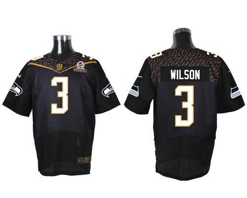 Nike Seahawks #3 Russell Wilson Black 2016 Pro Bowl Men's Stitched NFL Elite Jersey